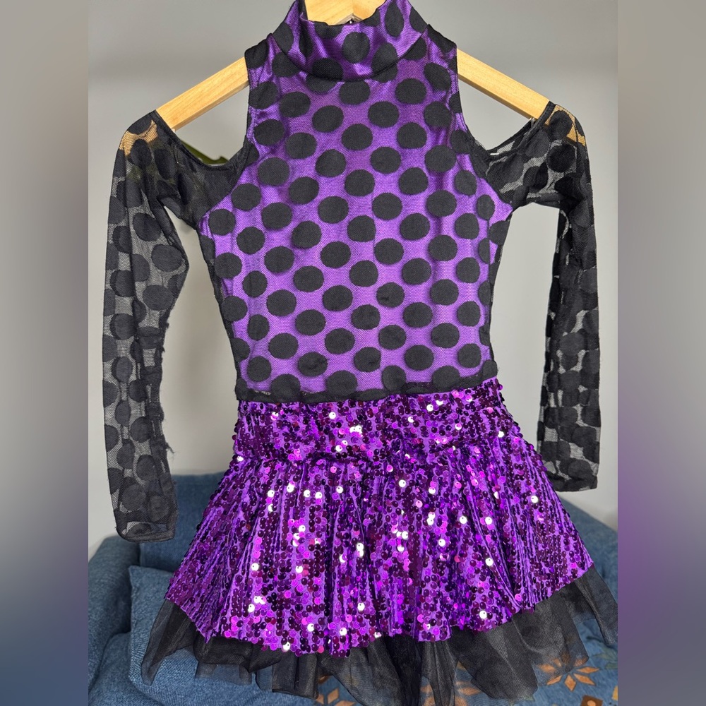 Purple and Black Polka Dot Kids Costume